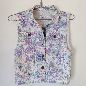 Pastel Floral Denim Vest